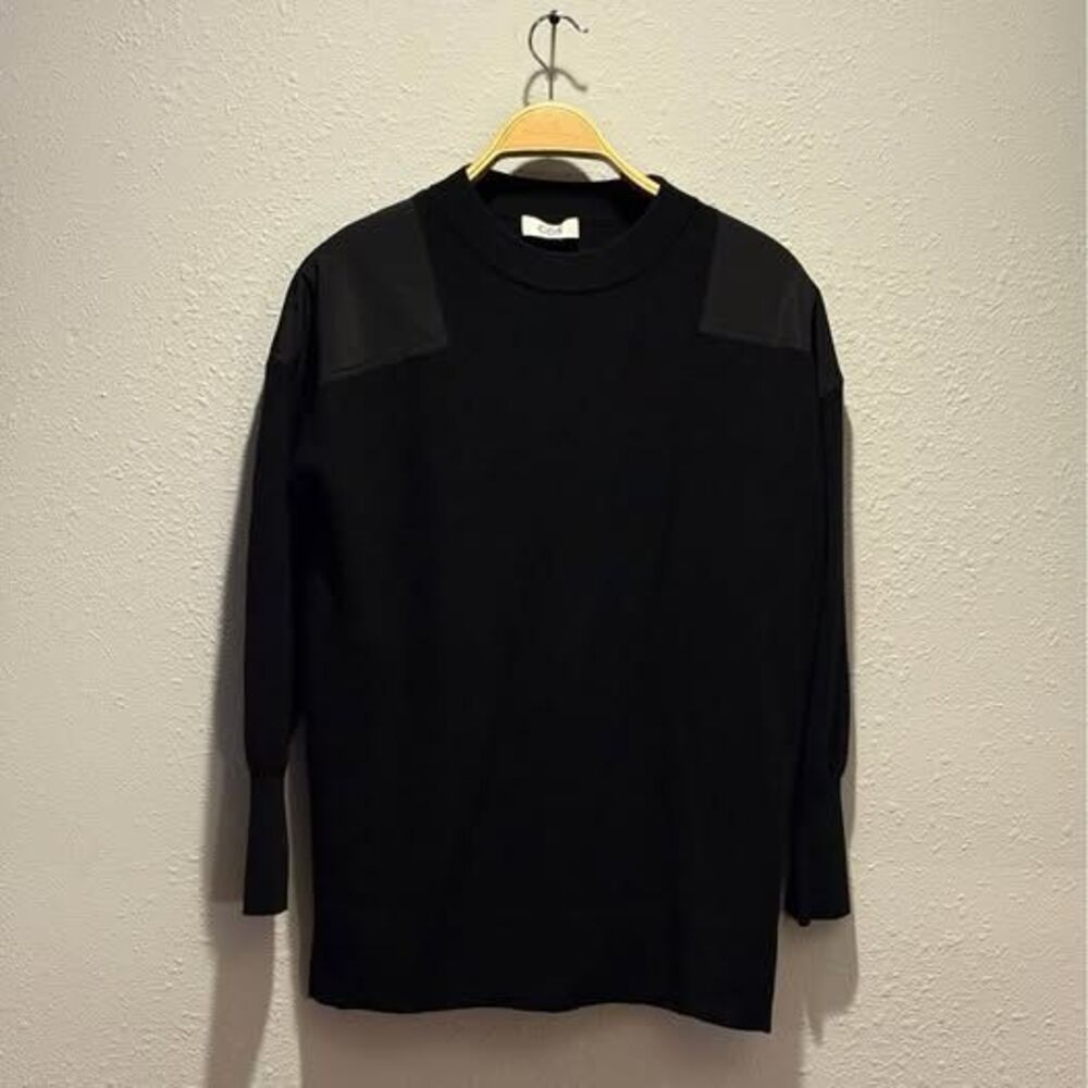 COS Black Knit Sweater Women's Long Sleeve Minimalist Crew Neck Pullover